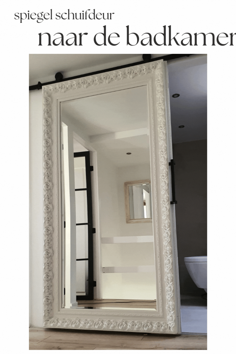 Zelf van een spiegel een spiegeldeur "geheime verborgen" schuifdeur maken - barokspiegel.nl